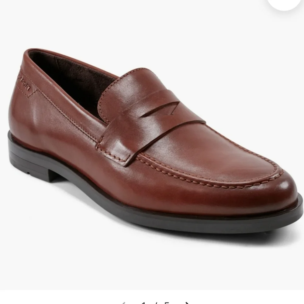 Men's Rockport Sutton Dress Slip On Penny Loafers Tan Size 6.5